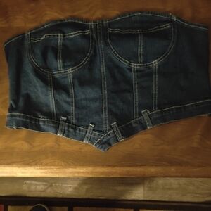 SHEIN Dark Denim Crop Top